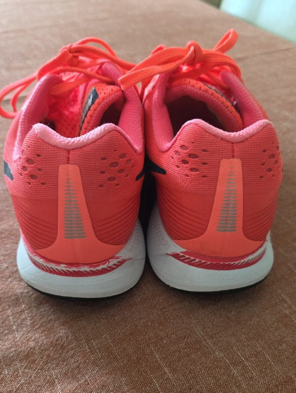 Nike Women's Coral-Pink Running Sneakers with Navy Swoosh